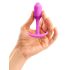 b-vibe Snug Plug 1 - różowy analny plug z 55g obciążnikiem