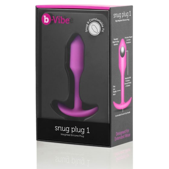 / b-vibe Snug Plug 1 - dildo analne z wewnętrznym obciążnikiem (55g) - różowy