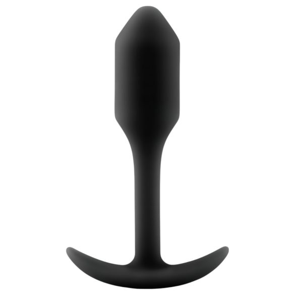 b-vibe Snug Plug 1 - czarny analny plug z ciężarkiem (55g)