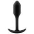 b-vibe Snug Plug 1 - czarny analny plug z ciężarkiem (55g)