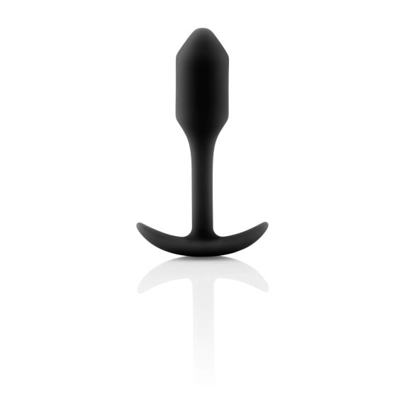b-vibe Snug Plug 1 - dildo analne z wewnętrznym obciążnikiem (55g) - czarny