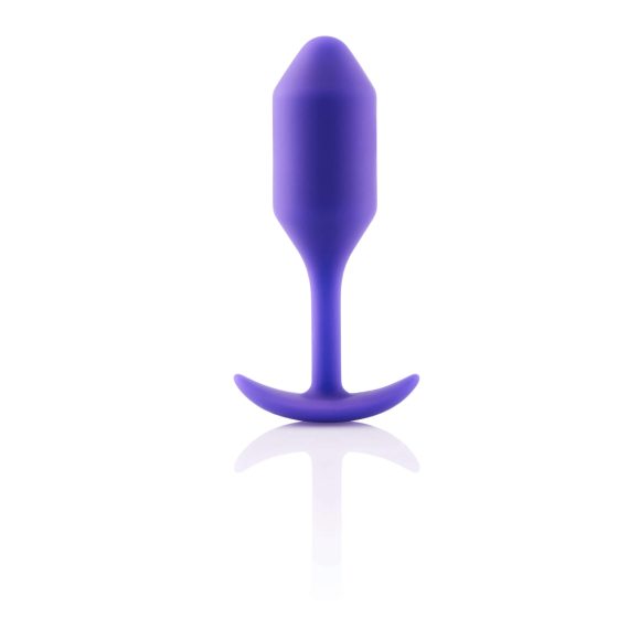 b-vibe Snug Plug 2 - dildo analne z podwójną kulką (114g) - fioletowy