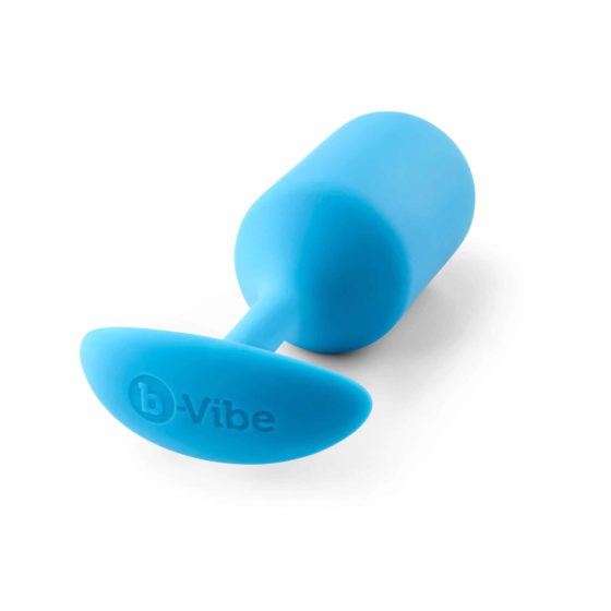 b-vibe Snug Plug 3 - dildo analne z podwójną kulką (180g) - niebieski