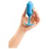 b-vibe Snug Plug 3 - podwójna analna kulka (180g) - niebieska