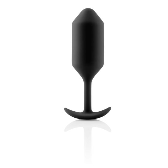 b-vibe Snug Plug 3 - dildo analne z podwójną kulką (180g) - czarny