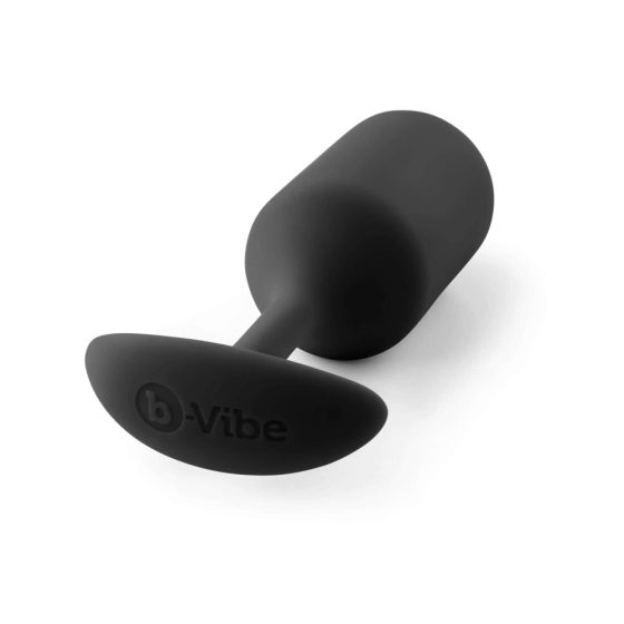b-vibe Snug Plug 3 - dildo analne z podwójną kulką (180g) - czarny