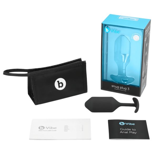 b-vibe - korek analny z podwójną kulką - 180g - czarny