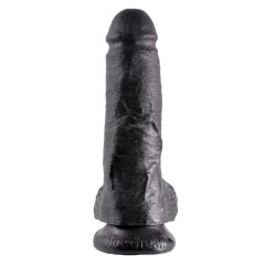 Dildo z jądrami King Cock 8 (20 cm) - czarne