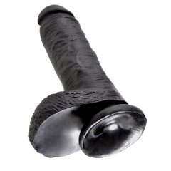Dildo z jądrami King Cock 8 (20 cm) - czarne