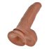 King Cock - dildo z jądrami - 23 cm - brązowy