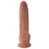 King Cock - dildo z jądrami - 23 cm - brązowy
