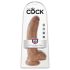 King Cock - dildo z jądrami - 23 cm - brązowy