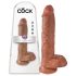 King Cock - duży dildo z jądrami - 25 cm - brązowy