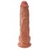 King Cock - duży dildo z jądrami - 25 cm - brązowy