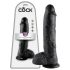 King Cock 10 z jądrami dildo (25 cm) - czarne