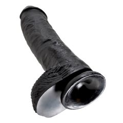 Dildo z jądrami King Cock 10 (25 cm) - czarne