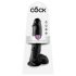 King Cock 10 z jądrami dildo (25 cm) - czarne