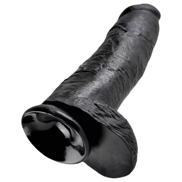 King Cock - duży realistyczny dildo z jądrami - 30 cm - czarny
