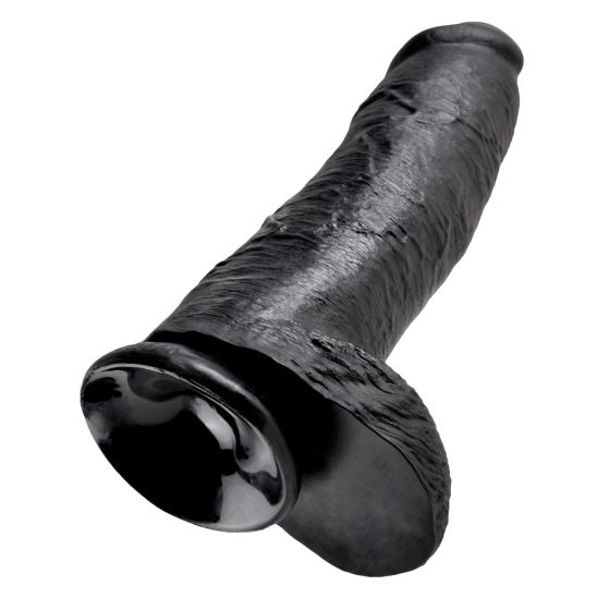 King Cock 12 jąder duże dildo (30 cm) - czarny