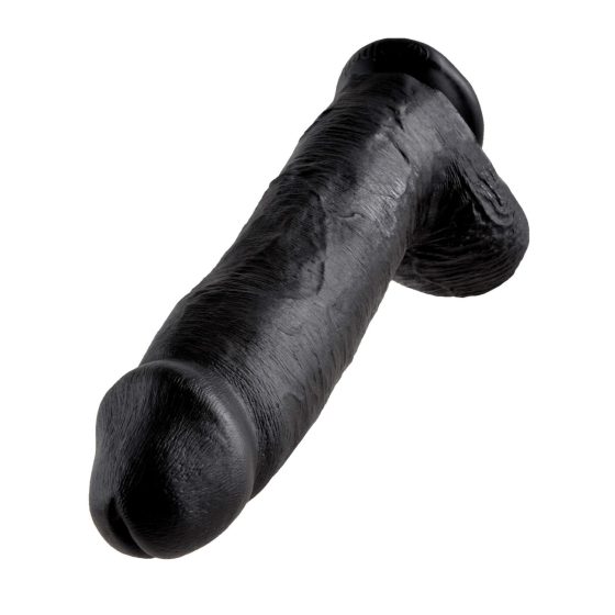 King Cock 12 jąder duże dildo (30 cm) - czarny