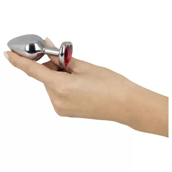 You2Toys - Diamond - aluminiowy korek analny 85 g (srebrno-czerwony)