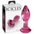 Icicles No. 79 - stożkowy szklany plug analny (różowy)