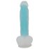 You2Toys Glow in the Dark - przyssawkowy, świecący dildo (niebieski)