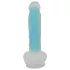 You2Toys - dildo z przyssawką - świecący w ciemności - niebieski