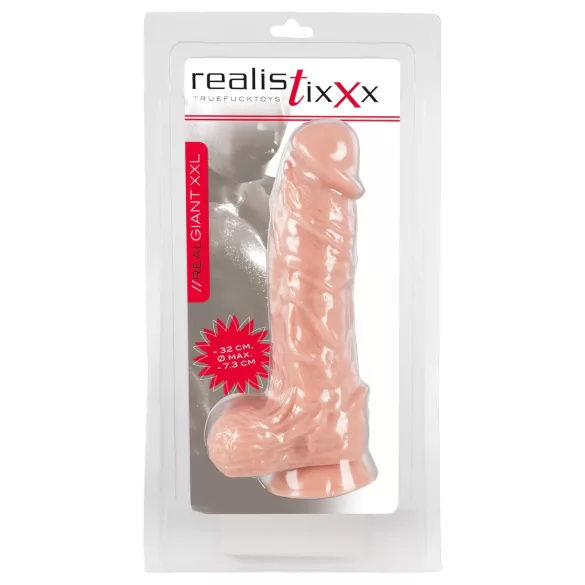 realistixxx - duży realistyczny dildo XXL - 32 cm - kolor naturalny