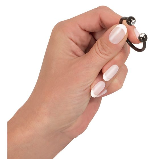 Rebel Glans Ring - pierścionek z dżetów na żołądź (czarny)