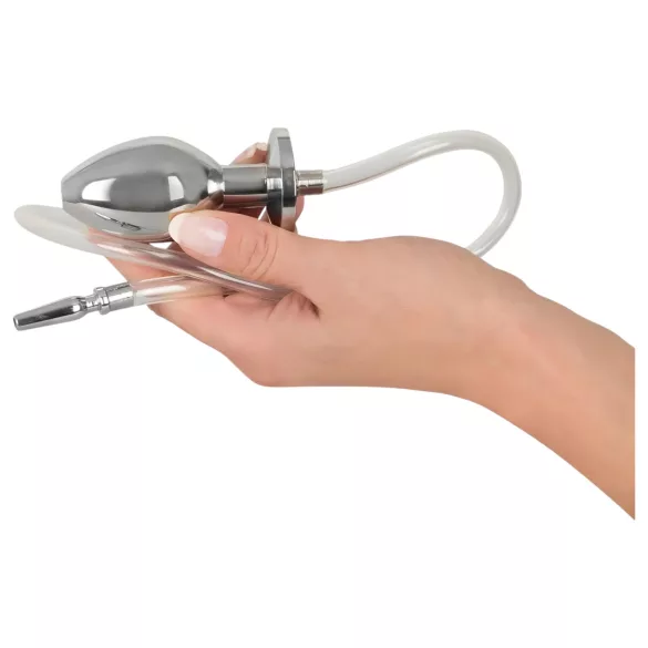 Piss to Ass Plug - korek analny z otworem - z rozszerzaczem cewki moczowej