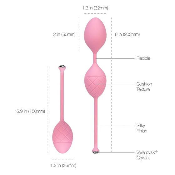 Pillow Talk Frisky - 2-częściowy zestaw kulek gejszy (różowy)