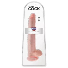 King Cock - duży dildo z jądrami - 35cm - kolor cielisty