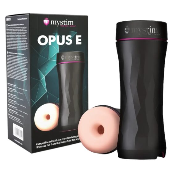 mystim Opus E Donut - masturbator elektryczny (naturalny czarny)