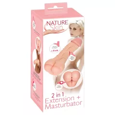   Nature Skin - masturbator męski 2w1 pupka i nakładka na penisa - kolor naturalny