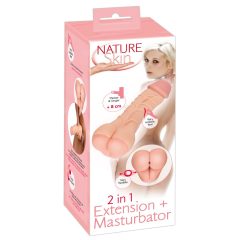 Nature Skin - dildo i pochwa na penisa 2 w 1 (naturalne)