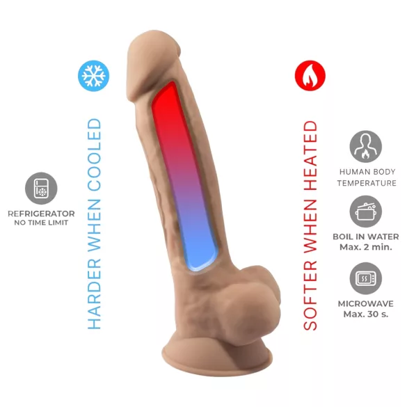 Silexd 7 - dildo z przyssawką - 17,5 cm - naturalny