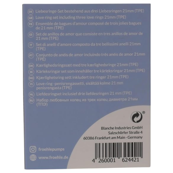 Fröhle LR002 - zestaw pierścieni erekcyjnych medycznych 2,1 cm 3 szt.