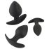 Black Velvet - silikonowy zestaw analny (3 sztuki) - czarny