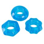   You2Toys - Stretchy - silikonowy pierścień na penisa trio (niebieski)