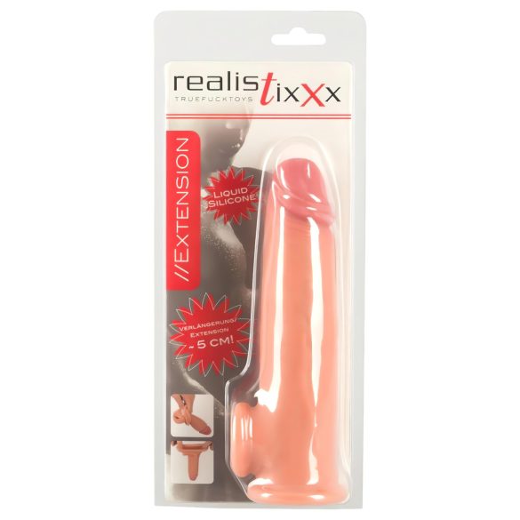 Realistixxx - nakładka na penisa z pierścieniem erekcyjnym - 19 cm (naturalny)