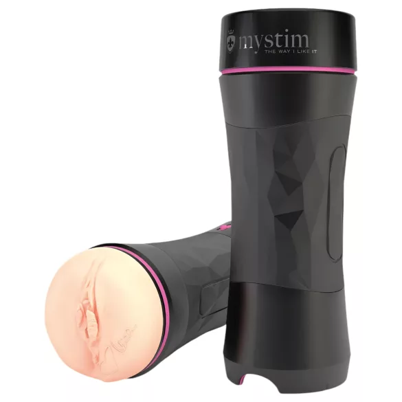 mystim OPUS Mica - masturbator wagina realistyczna - silikon naturalny/czarny