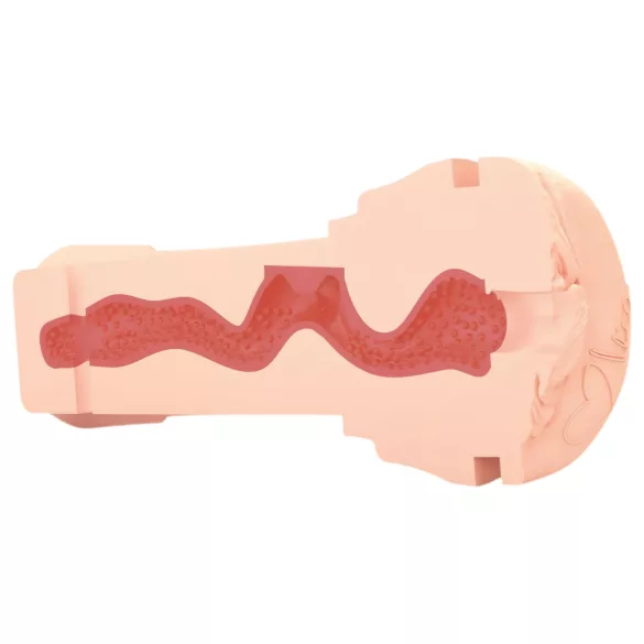 mystim OPUS Mica - masturbator wagina realistyczna - silikon naturalny/czarny