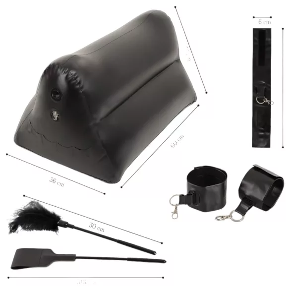 You2Toys - poduszka erotyczna dmuchana - zestaw - czarna