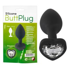You2Toys Butt Plug - białe kamienne dildo analne (czarne)