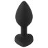 You2Toys - Czarny anal plug z białym kamieniem