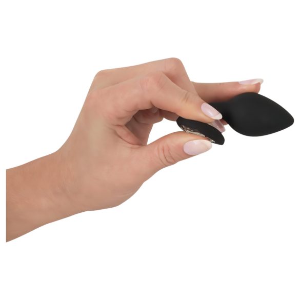 You2Toys - korek analny - z białym kryształem - czarny