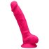 Silexd 7 - Dildo z Przyssawką i Jądrami - 17,5 cm (różowy)