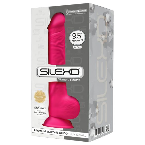 Silexd 9,5 - Przyssawkowy, realistyczny dildo - 24 cm (różowy)