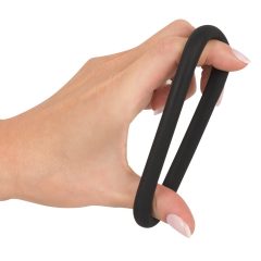   Black Velvet - silikonowy pierścień na penisa (czarny) - 5cm